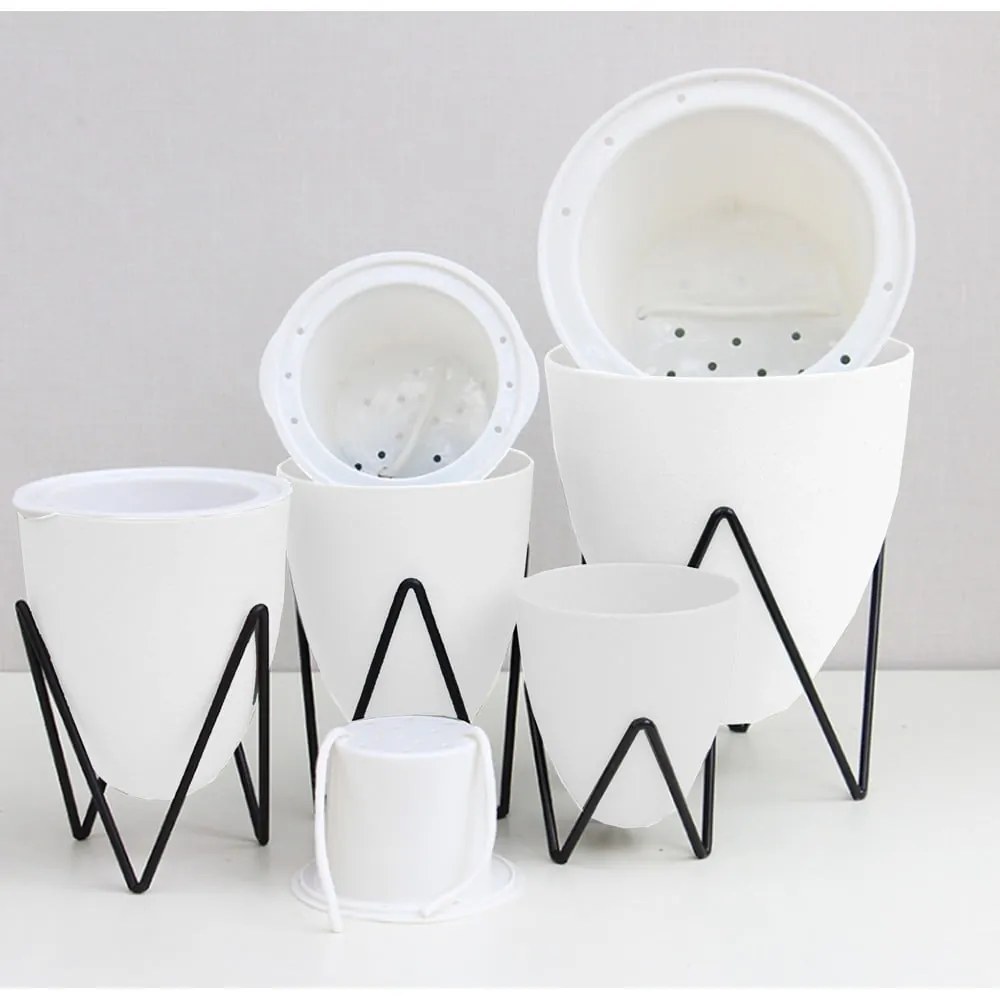 Бяла самонапояваща се саксия , ø 19 cm Poppy - Tomasucci