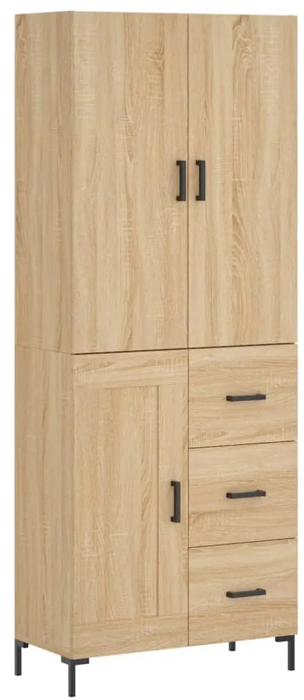 3196014 vidaXL Висок шкаф, дъб сонома, 69,5x34x180 см, инженерно дърво