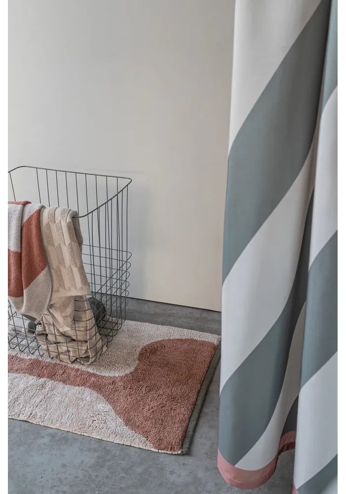 Памучен килим подходящ за пране в тухлен и бежов цвят 50x80 cm Figura – Mette Ditmer Denmark