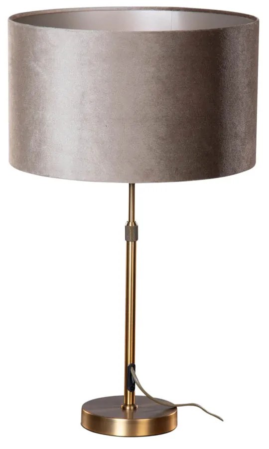 Лампа за маса Бронз с кафяв велурен абажур 35см - Parte