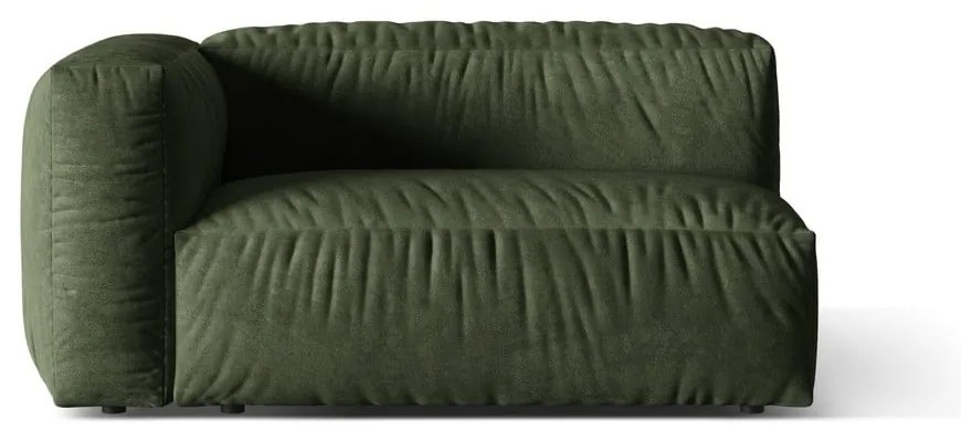 Зелен кадифен модул за диван (ляв ъгъл) Martina – Micadoni
