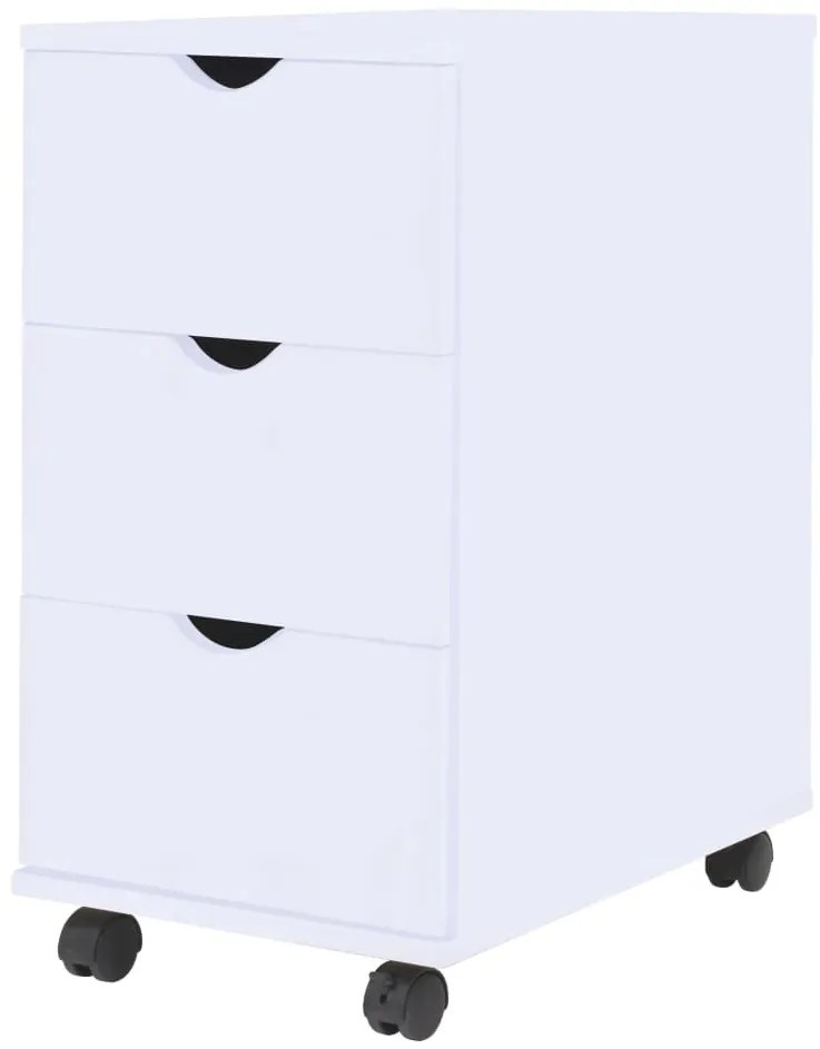 245727 vidaXL Контейнер с чекмеджета, 33x45x60 см, бял