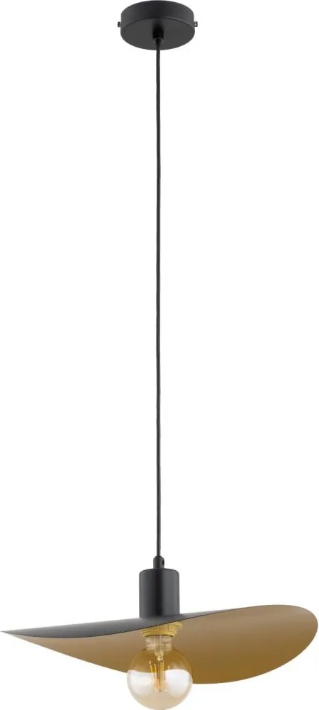 Полилей на кабел SAVANA 1xE27/15W/230V Ø 30 см черен/златист