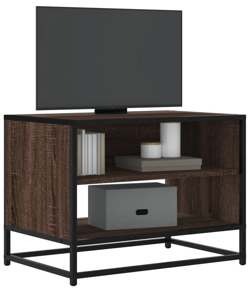 848883 vidaXL ТB шкаф, кафяв дъб, 61x40x46 см, инженерно дърво и метал