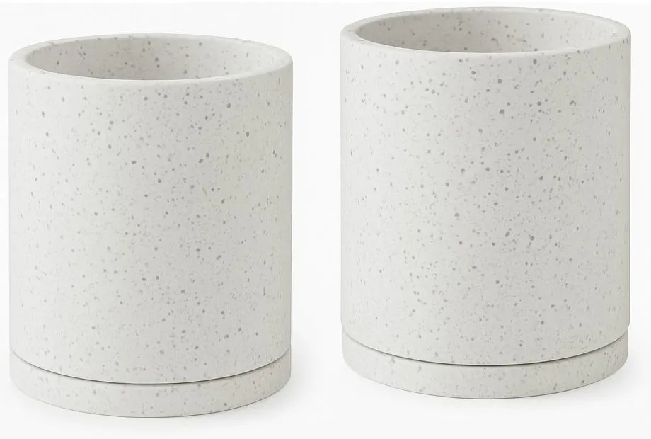 Комплект от 2 бели саксии, ø 26 cm Terrazzo - Bonami Selection