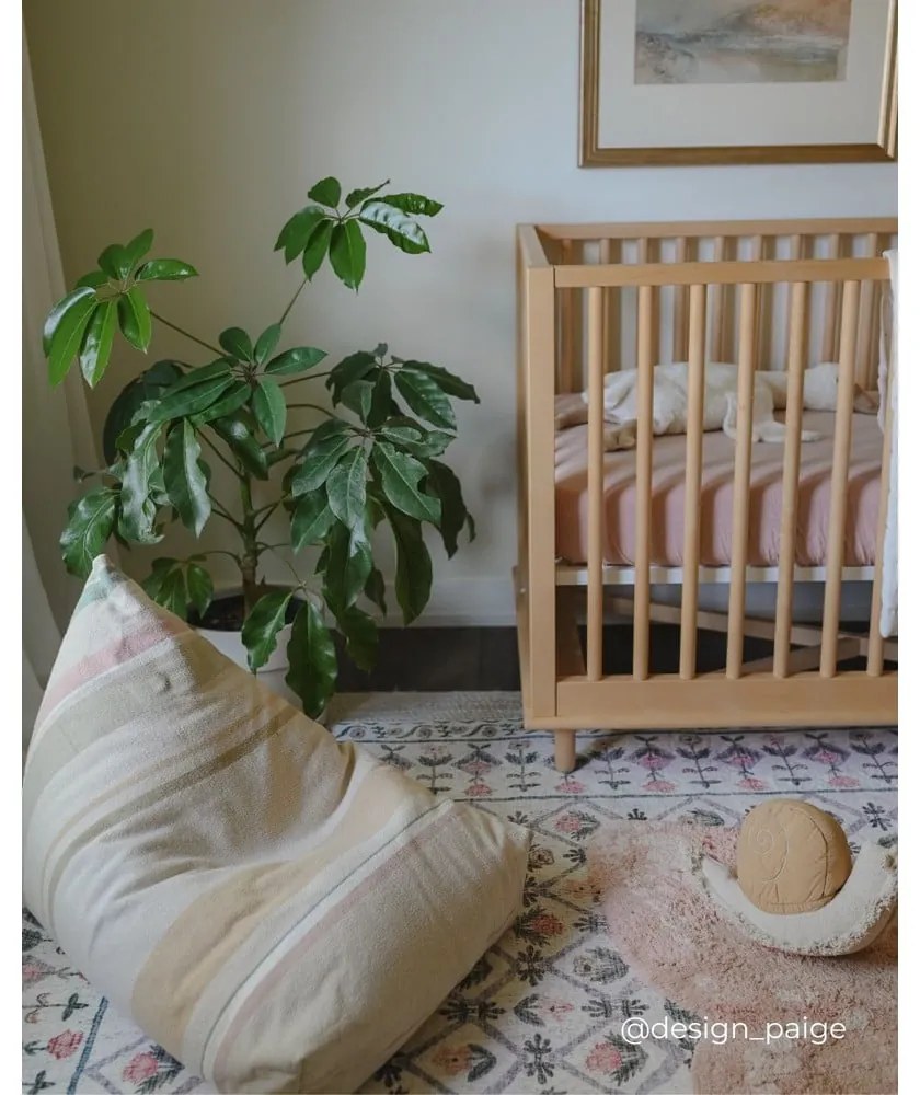 Кремав детски пуф Cleo Multi Stripe – Lorena Canals