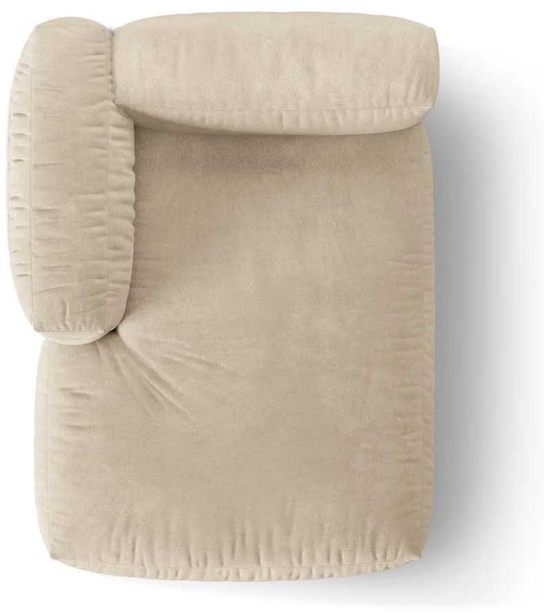 Бежов кадифен модул за диван (ляв ъгъл) Martina – Micadoni