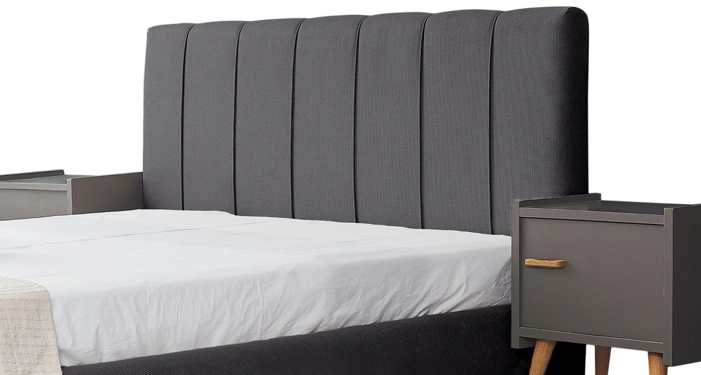 Тапицирано легло New York-Anthraki-150 x 200-Ξύλα Ελάτου