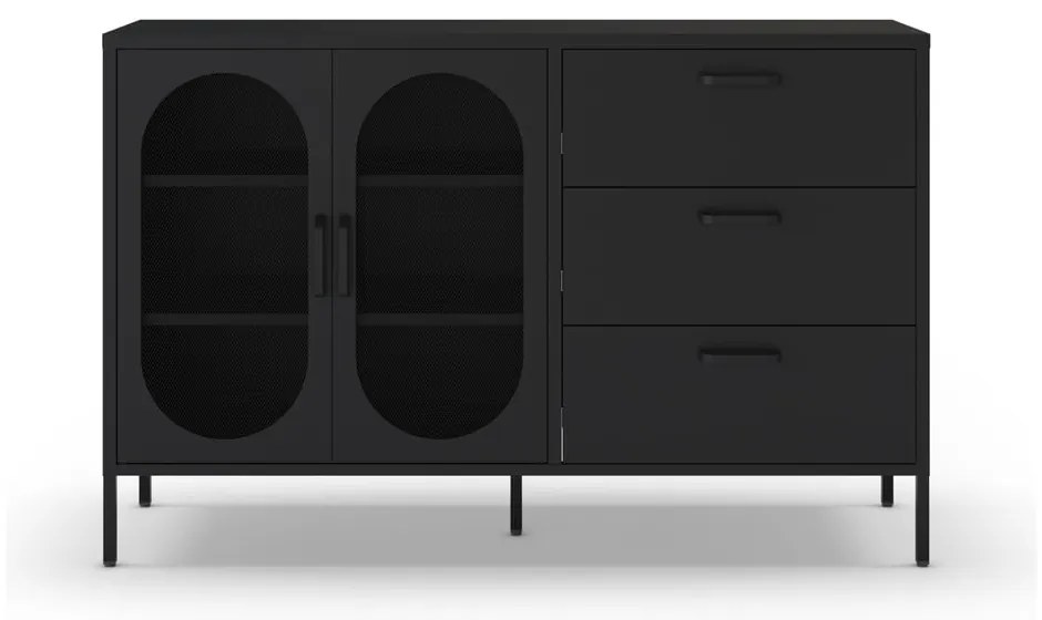 Черен скрин 140x90 cm Diora – Marckeric