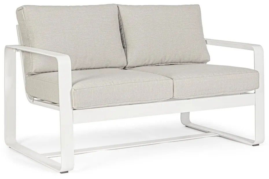 Бял алуминиев градински диван Merrigan – Bizzotto