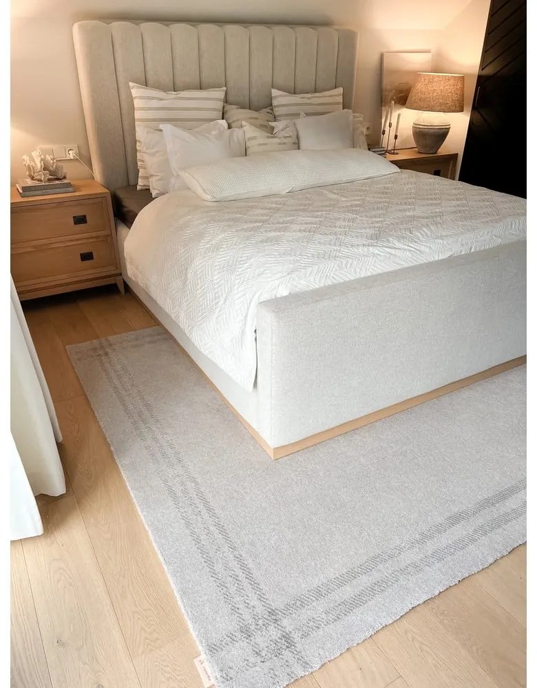 Кремав вълнен килим 300x400 cm Calisia M Grid Rim – Agnella