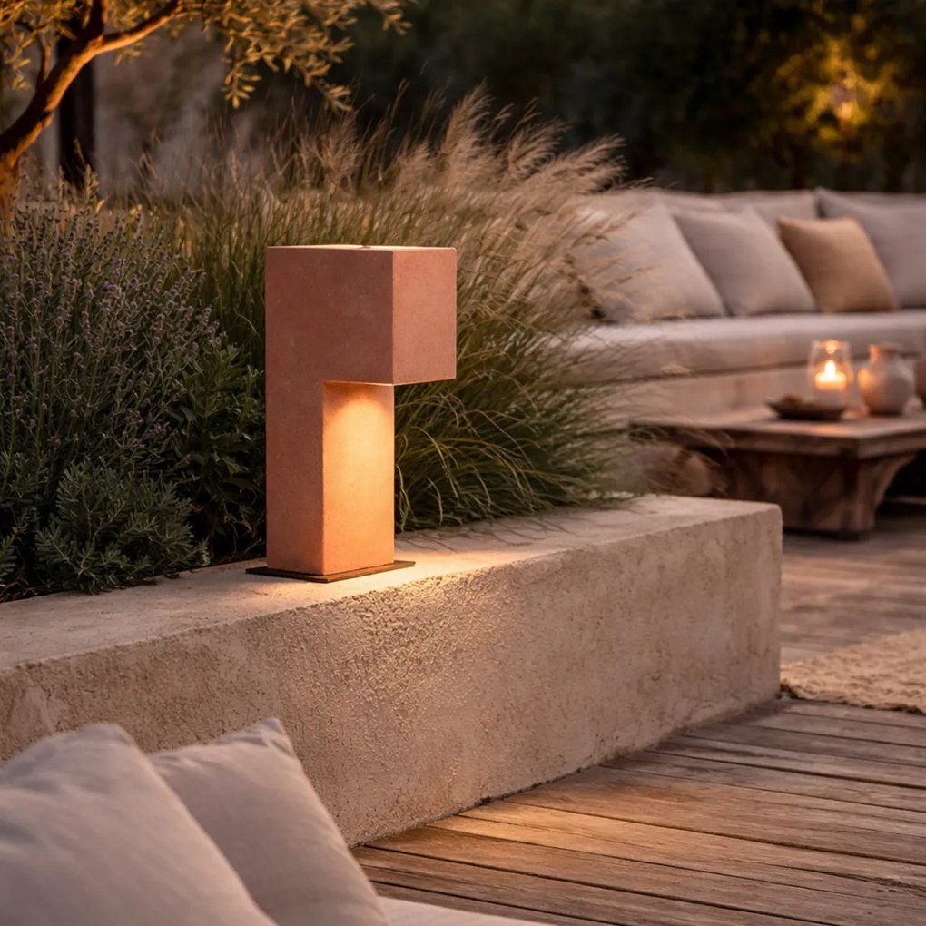 Модерен външен стълб теракота 35 см IP44 - Pompei