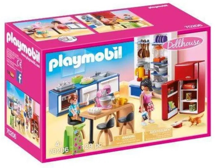 Playset Dollhouse Kitchen Playmobil 70206 (129 pcs)