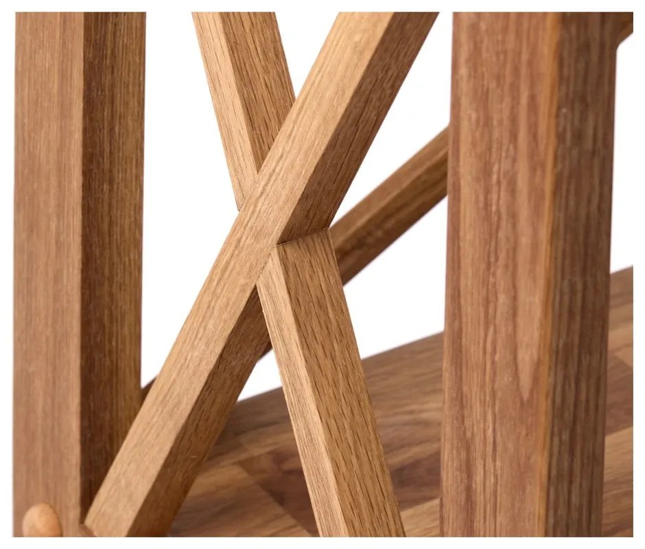 Стелаж от масивен дъб в естествен цвят 70x161 cm X-Shelf – Unique Furniture