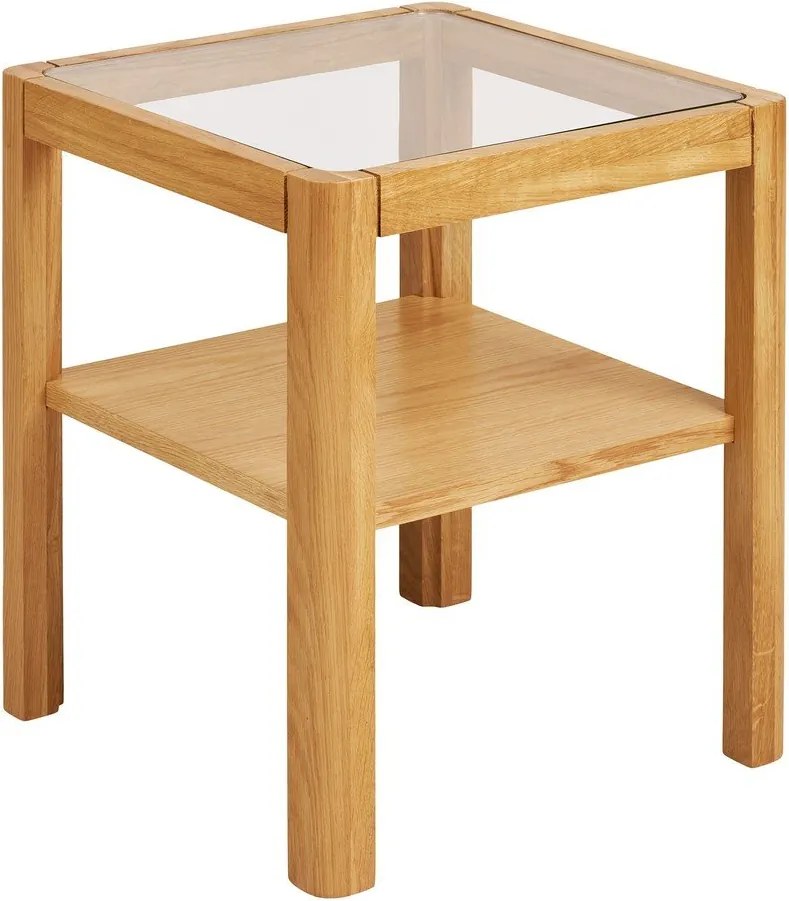 Странична масичка със стъклен плот 40x40 cm Lourmarin – House Nordic