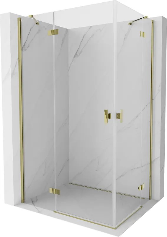 Mexen Mist-H Duo лява отваряема душ кабина 120 x 85 см, прозрачна, златна - 8A5-120L-085P-50-00