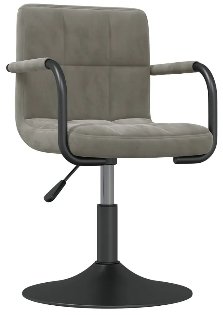 334606 vidaXL Бар табуретка, светлосива, кадифе