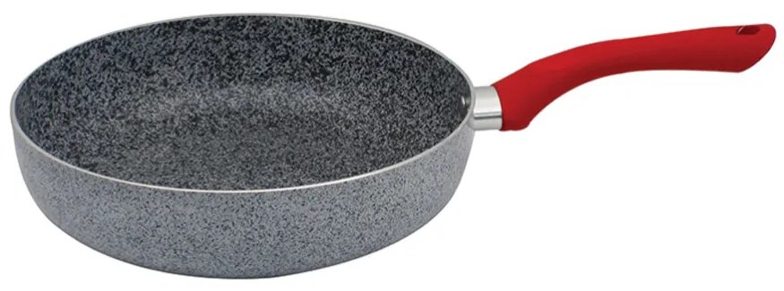 Дълбок тиган ZEPHYR Actual line ZP 1319 NM26D, 26х6.8 см, Мраморно-керамично покритие, Индукция, Сив/червен