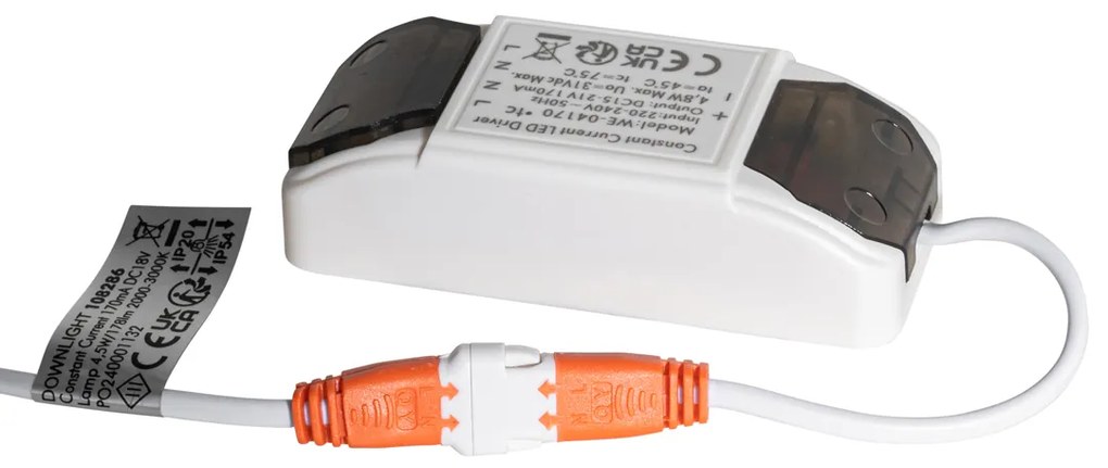 Комплект от 6 модерни вградени прожектора бели 8.2 см с LED IP54 Ултра тънки - Pupil
