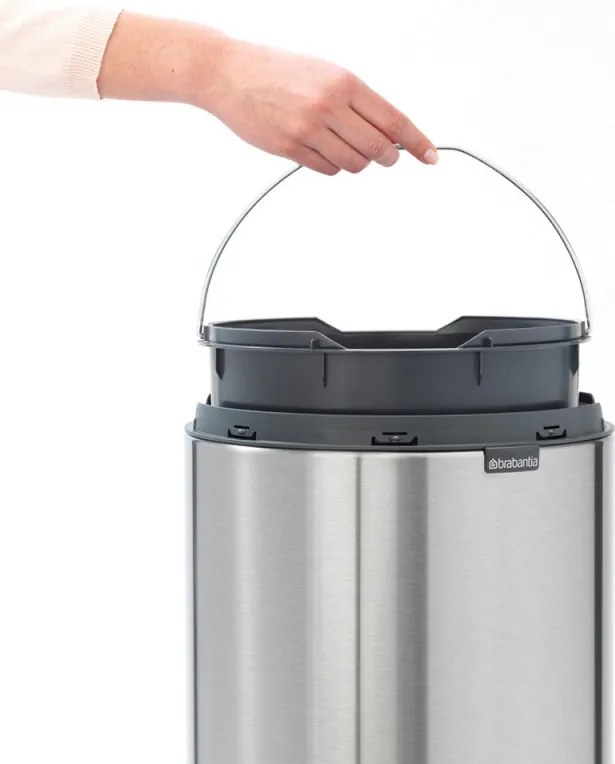 Кош за боклук Brabantia Touch Bin New 650008, 30 л, Безшумно и плавно затваряне, Черен мат