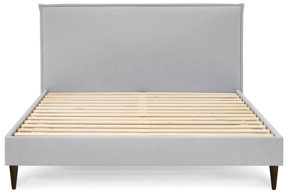 Светлосиво тапицирано двойно легло с решетка 180x200 cm Sary - Bobochic Paris