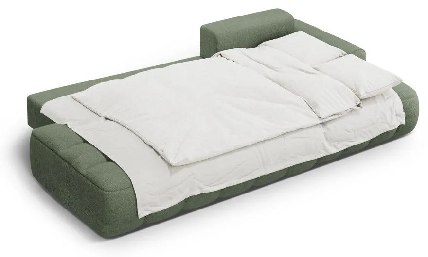 Зелен сгъваем/с място за съхранение ъглов диван (десен ъгъл) Linz – Cosmopolitan Design