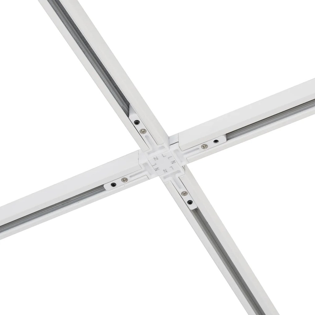 Модерна релсова система за осветление с 6 прожектора и 4 висящи лампи, бяла, 1-фазна - Slimline Uzzy Keno