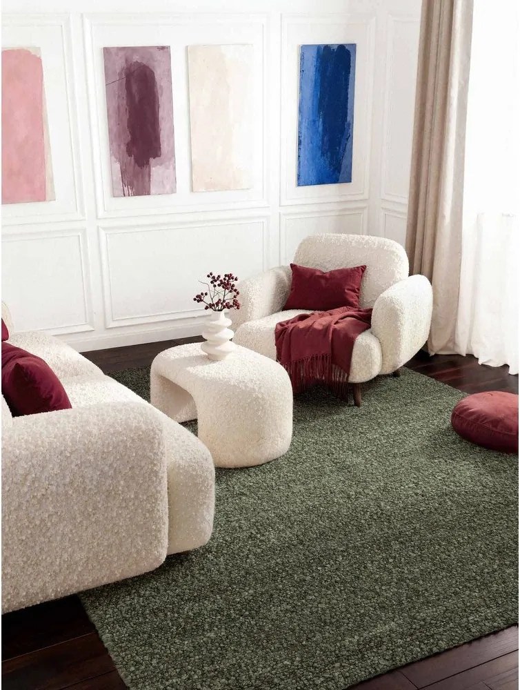 Зелен ръчно изработен килим от букле 160x230 cm Notting Hill Portobello – Ted Baker