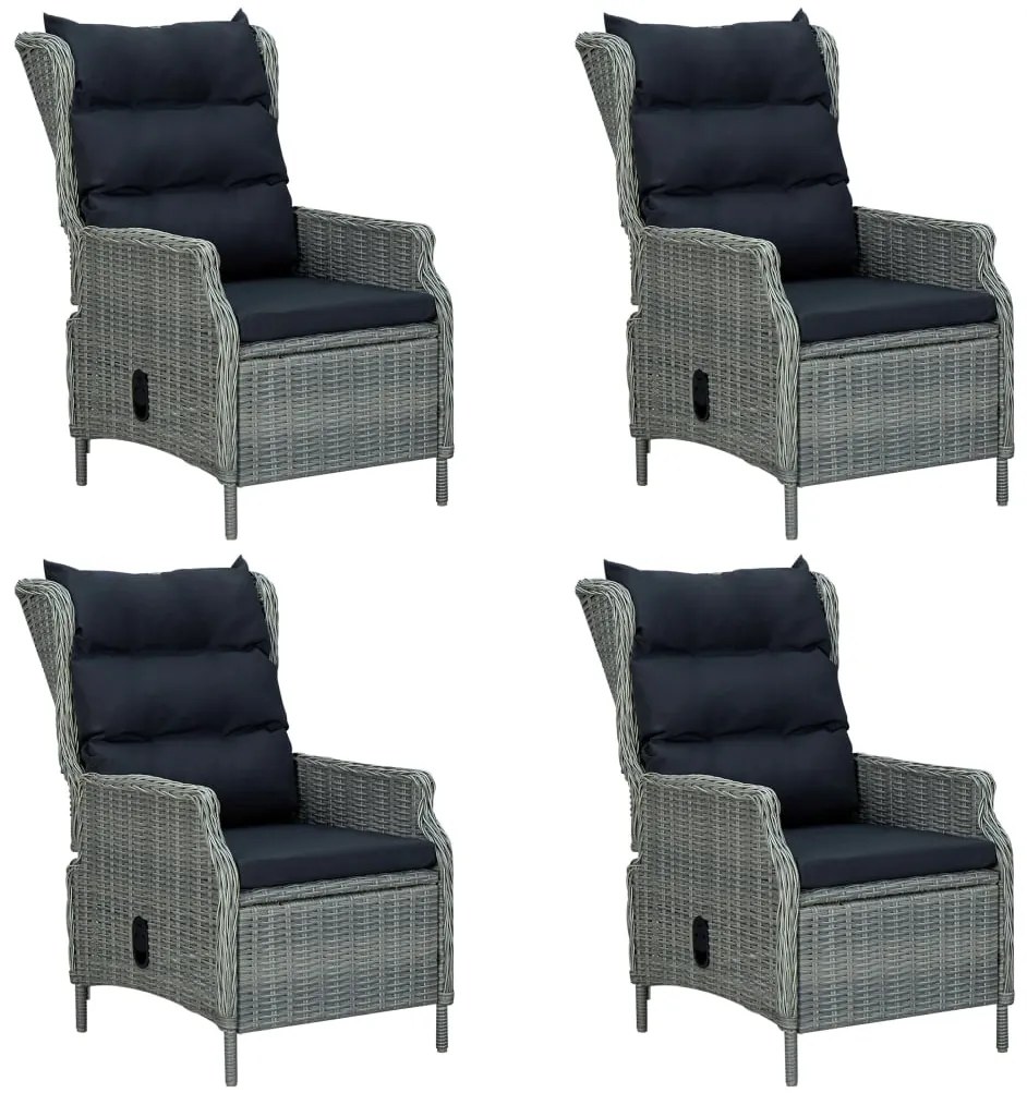 3067839 vidaXL Градински трапезен комплект, 5 части, светлосив