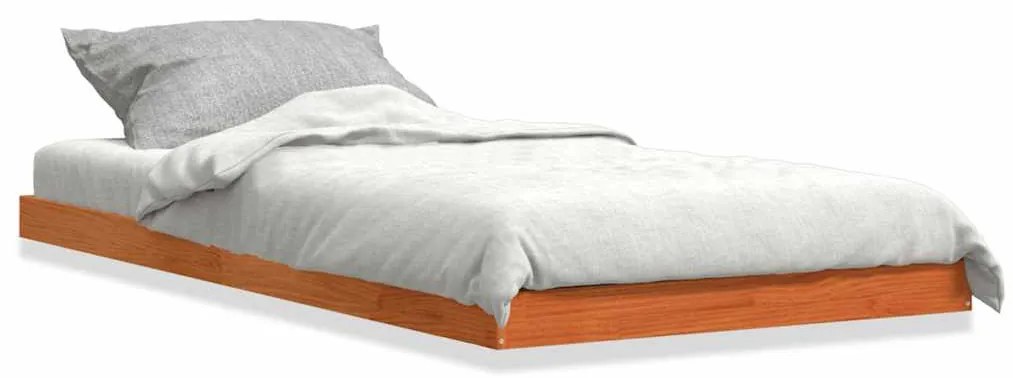 847158 vidaXL Рамка за легло, восъчнокафяв, 75x190 см, борово дърво масив