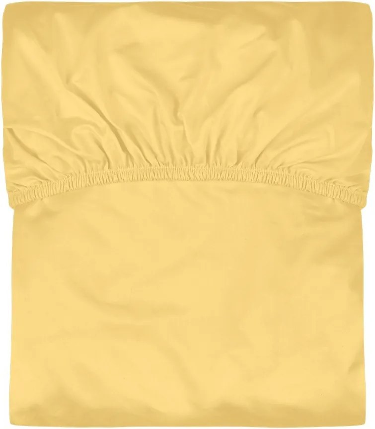 Жълт еластичен памучен чаршаф 180x200 cm Oba – noo.ma