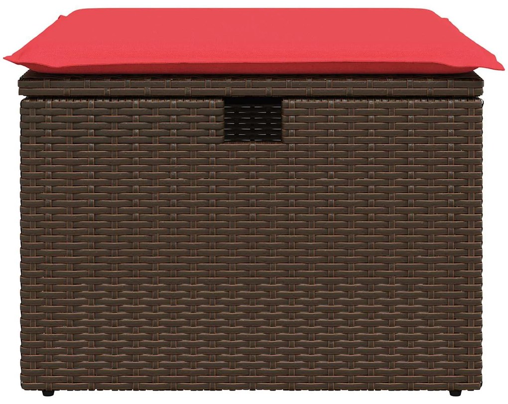 366230 vidaXL Градински стол с възглавница, кафяв, 55x55x37 см, полиратан