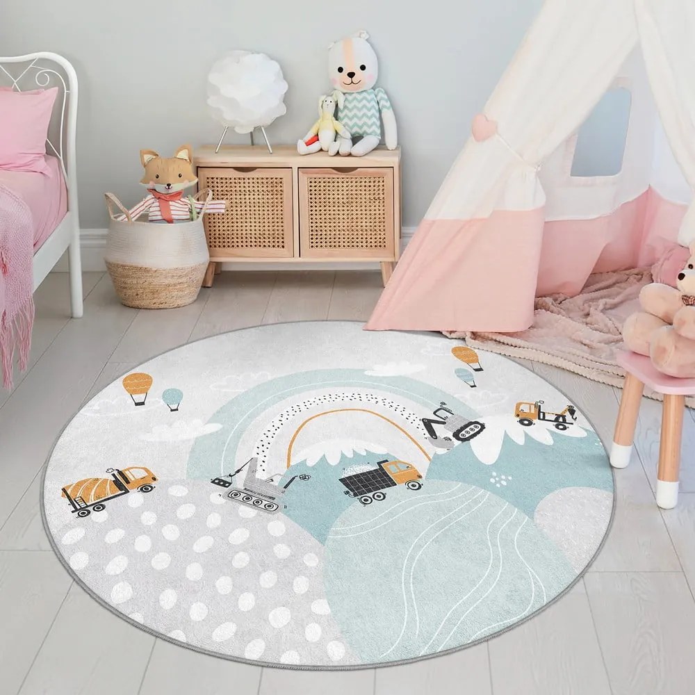 Детски килим подходящ за пране ø120 cm Snowy Hills – Mila Home