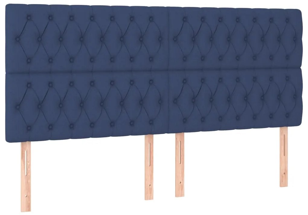 3116696 vidaXL Табла за легло, синя, 200x7x118/128 см, плат