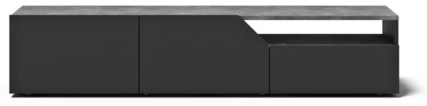 Черна масичка за телевизор с декор от бетон 180x38 cm Verone - TemaHome