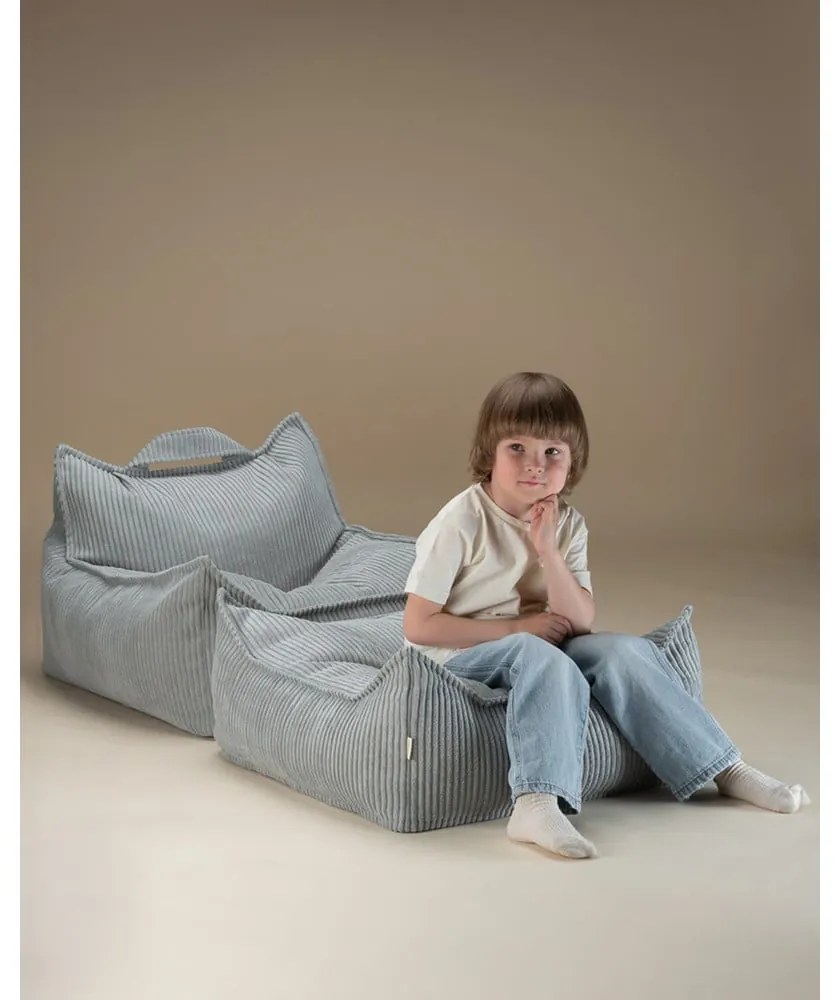 Детски пуф от рипсено кадифе в цвят мента Chair – Wigiwama