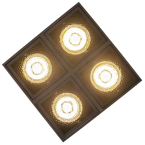 Дизайнерски прожектор черен 4-светлина - Qubo Honey