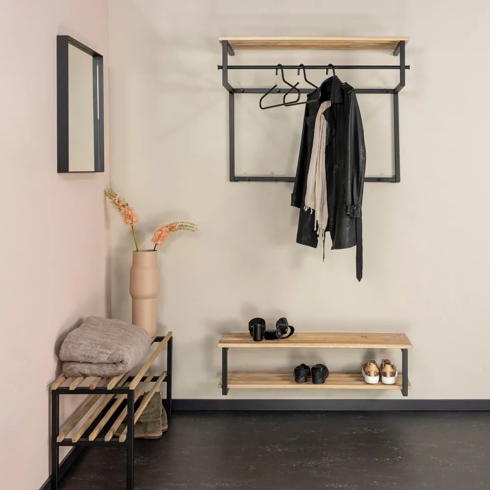 Черна/в естествен цвят метална висяща стойка за обувки 100x26x34 cm Marco – Spinder Design