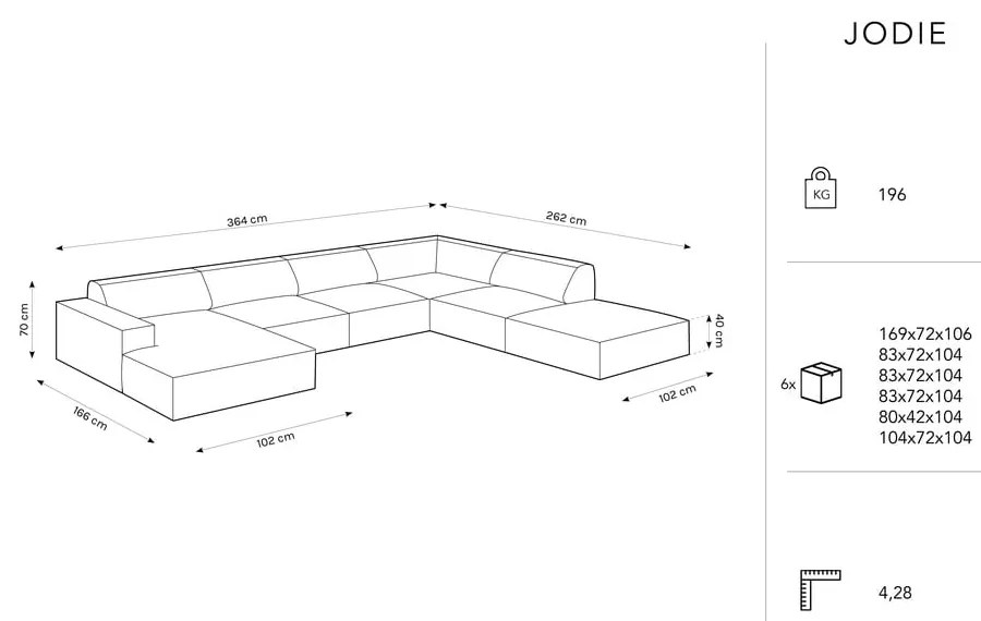 Бежов ъглов диван (десен ъгъл) Jodie - Micadoni Home