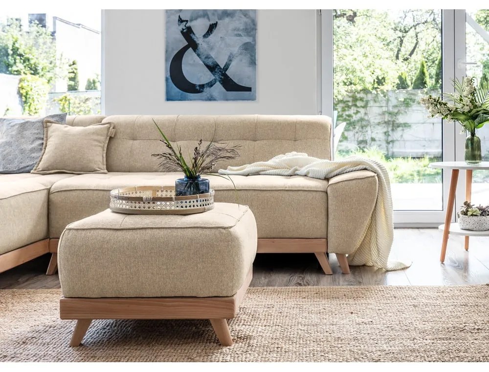 Бежова табуретка за крака Dazzling Daisy - Miuform