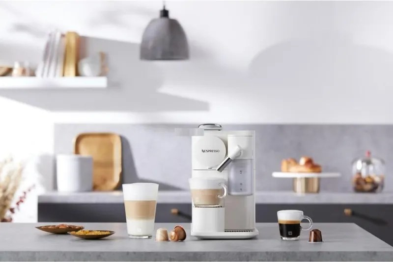 Втора ръка: Еспресо машина DeLonghi EN510W, 1450W, 19 bar, 1 л, Nespresso, Автоматично изключване, Бял