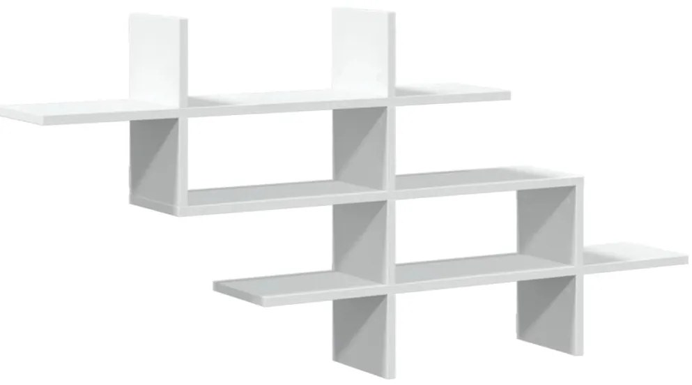 853263 vidaXL Стенен рафт, бял, 124,5x18x60,5 см, инженерно дърво