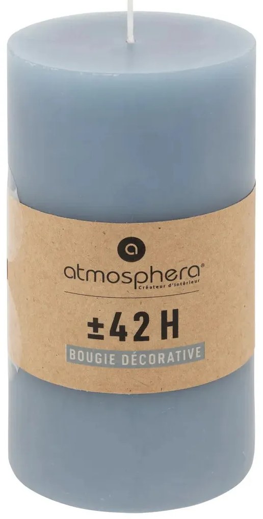 Свещ без аромат atmosphera Hugo, Кръгла, 7x13 cm - Зелен