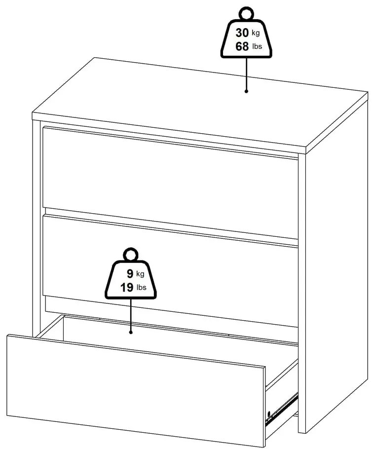 Скрин от дъбов декор бял и естествен цвят 80x84x48 cm Next – Tvilum