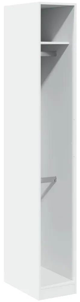 3307774 vidaXL Гардероб, бял, 30x50x200 см, инженерно дърво