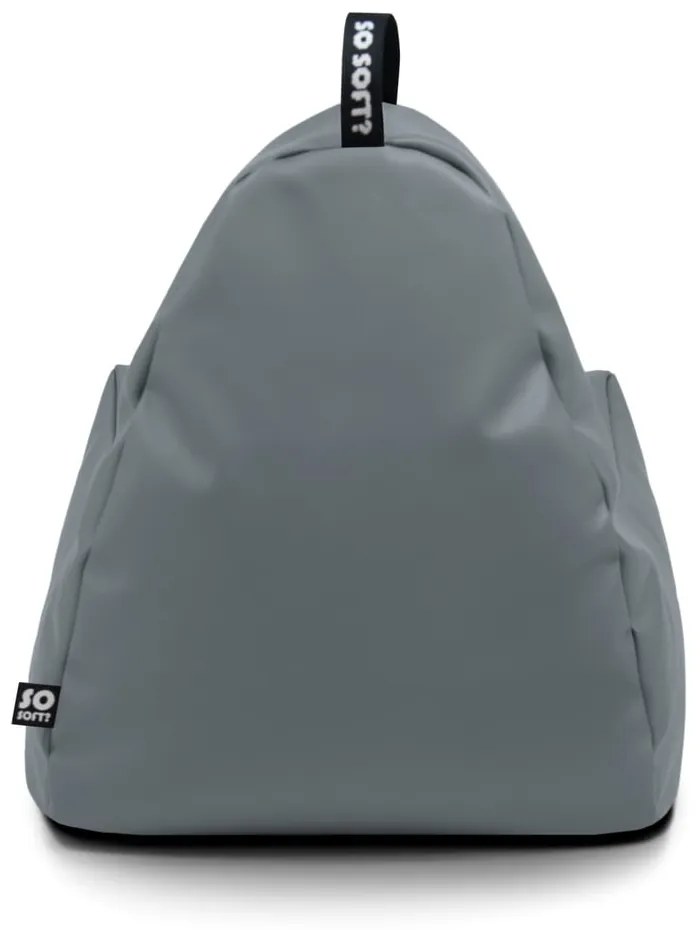 Сив детски пуф от изкуствена кожа Chill M – So Soft?