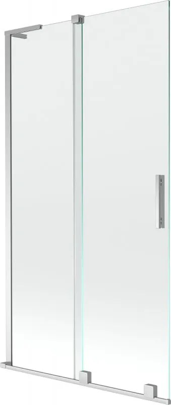 Mexen Velar L параван за вана, плъзгащ се с 2 крила 100 x 150 см, прозрачен, хром - 896-100-003-01-01