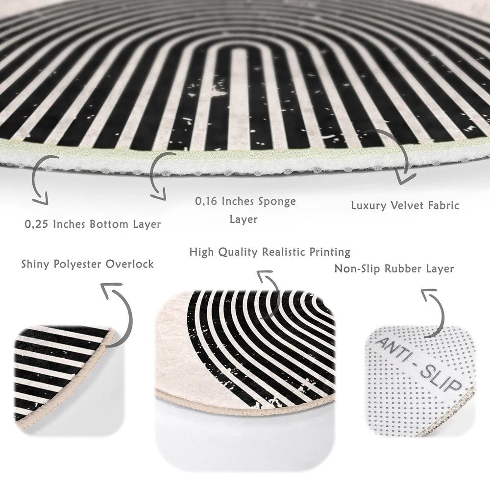 Оранжево-кремав кръгъл килим подходящ за пране и за прахосмукачки роботи ø 100 cm Comfort – Mila Home