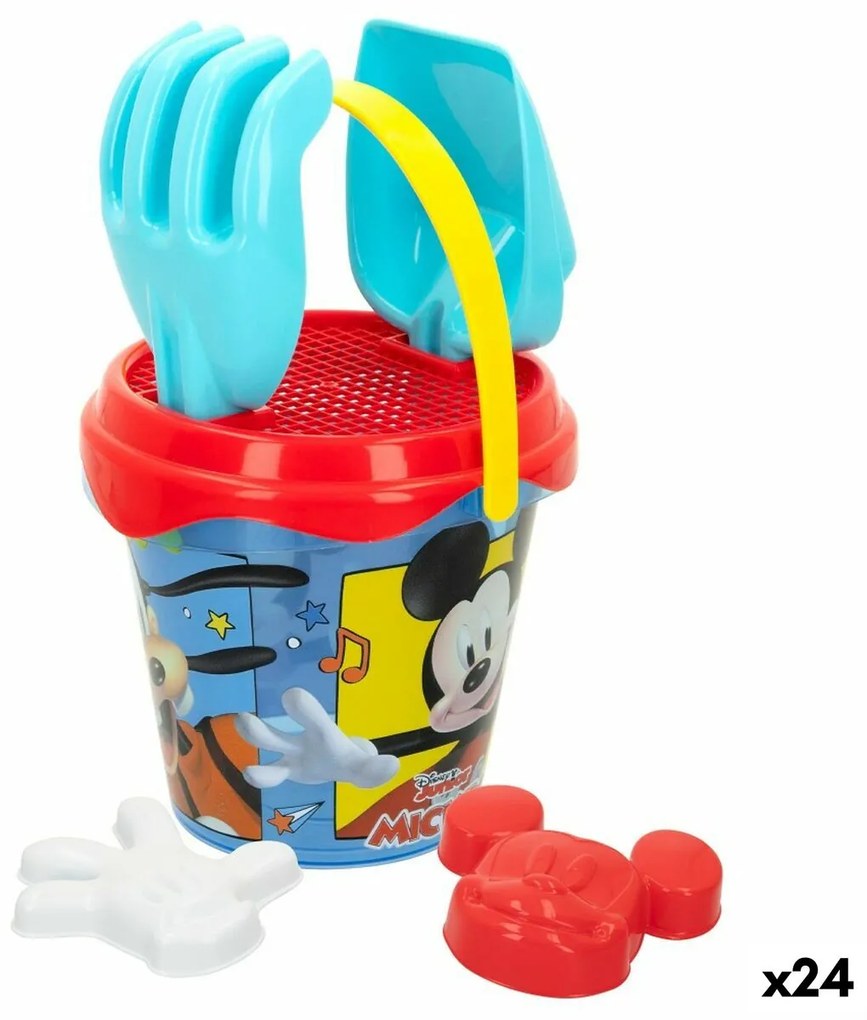 Комплект плажни играчки Mickey Mouse Ø 14 cm Пластмаса (24 броя)