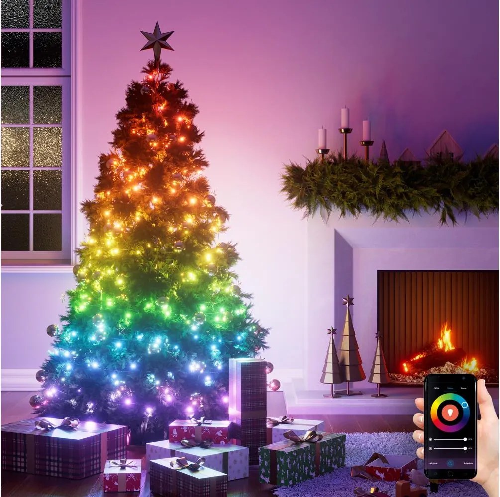 NanoleafN7102K02-25HSL-LEDRGBW LED гирлянд с 300 светодиода, 2x12m, 2700-6500K, Wi-Fi управление, IP67